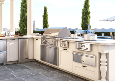 Outdoor Kitchen with spindles