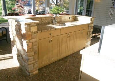 hdpe outdoor cabinets with stone surround