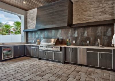 outdoor kitchen with grill sink and fridge florida
